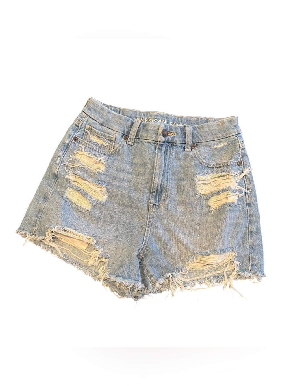 Light Blue Distressed Denim Shorts - American Eagle Outfitters